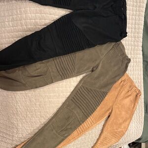 3 pairs excellent condition Umgee Moto leggings size small and medium
